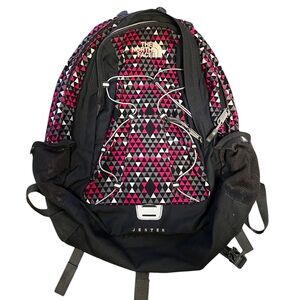 The North Face Jester Backpack Black Pink‎ White Checkered